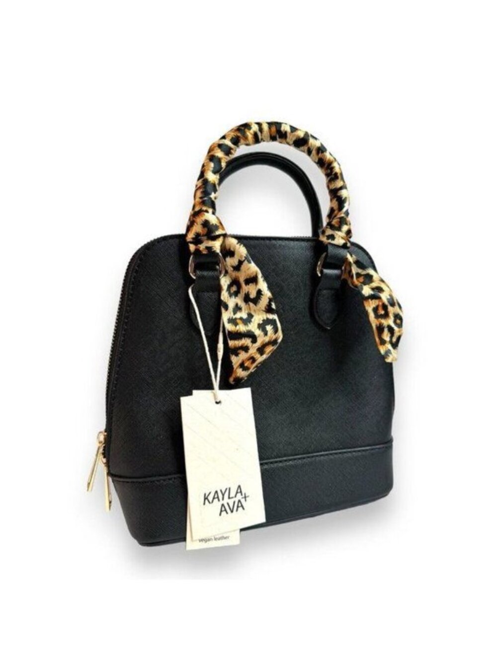 Kayla + Ava Black Vegan Leather Convertible Shoulder Hand Bag NWT